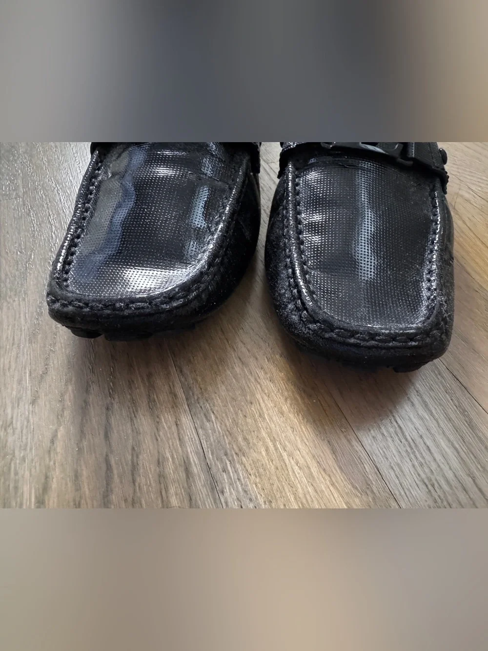 Louis Vuitton Monte Carlo Moccasin Loafers Black LV Logo Men’s 8.5
